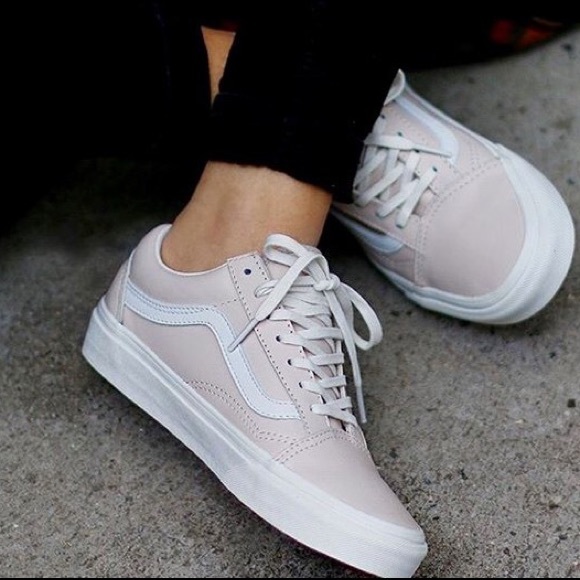 vans rose cuir
